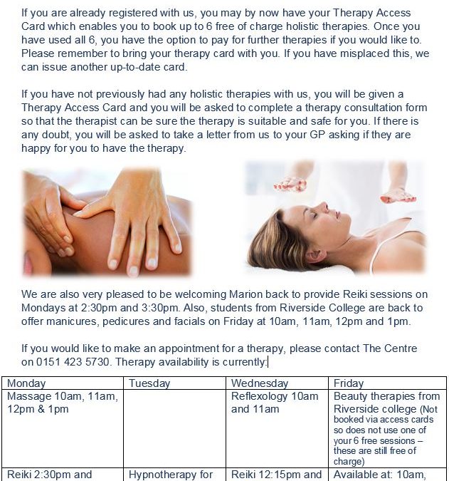 New Therapy appointments